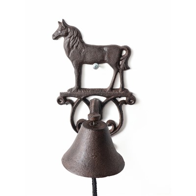 Колокол настенный «Конь», чугун, сувенирный декор, 13.5×14×25 см