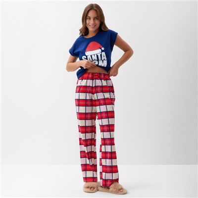 Пижама новогодняя женская (футболка, брюки) KAFTAN Santa team, размер 40-42 49