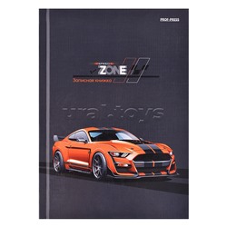 Записная книжка А5 80л. "Черно-оранжевый спорткар" 7БЦ, глянц. ламинац, лен