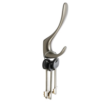 Крючок мебельный CAPPIO HEEL, двухрожковый, цвет графит