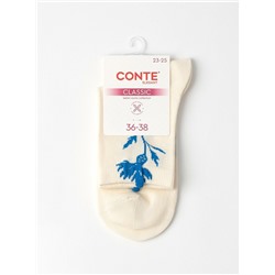 Классические CONTE CLASSIC Удлинённые носки женские из хлопка с пикотом «Василёк»
