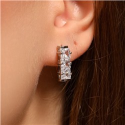 Серьги дорожка ювелирная бижутерия, покрытие посеребрение, вставка: фианиты, цвет: прозрачный, арт.213.605