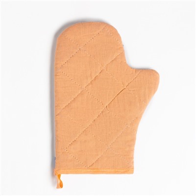 Кухонный набор «Доляна. Уютных мгновений», бежево-сиреневый: варежка-прихватка, деревянная лопатка