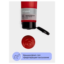 Акриловая краска 110 мл "Студия" краплак красный, в тубе 2802110314 Гамма