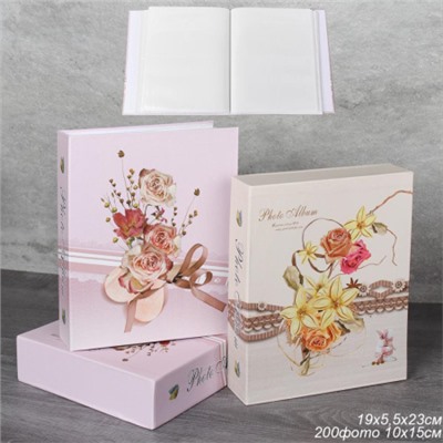 Фотоальбом 200 фото 10х15 Цветы / 9263 /уп 48/