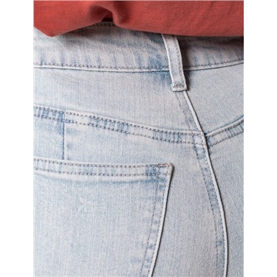 Джинсы трубы из эластичного денима