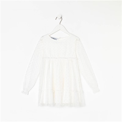 Платье для девочки сетка KAFTAN, размер 32 (110-116 см), белый