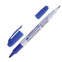Маркер перманентный двусторонний 1-2мм  "МУЛЬТИ-МАРКЕР" (Multi Marker Twin) синий P-800W Crown
