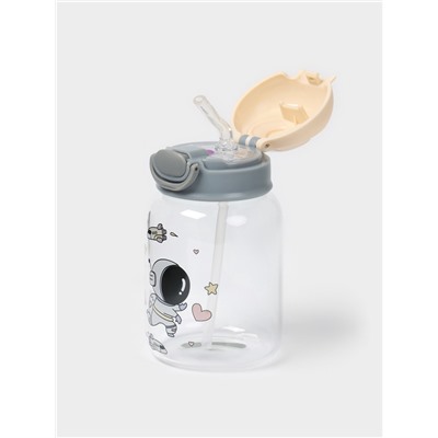 Бутылка для воды «Космонавты», 450 мл, 8.2×15 см, стекло, рисунок и МИКС