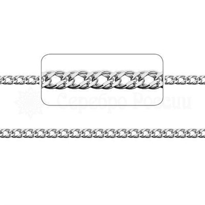 Цепь из серебра родированная - Двойной ромб, 65 см 925 пробы 106312065р