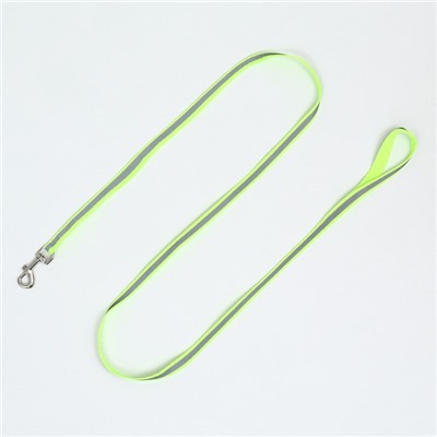 Комплект для кошек светоотражающий, ширина 1 см, шлейка 21-35 см, поводок 120 см, зелёный