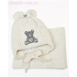 25-3-F Комплект для девочки флис (шапка+снуд) (48-50)