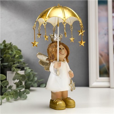 Фигурка полистоун «Ангел-принцесса со звёздочкой под зонтом», 20.5×11×11 см, МИКС