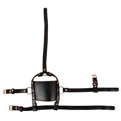 Черный намордник с кляпом-шаром Head Harness With A Gag