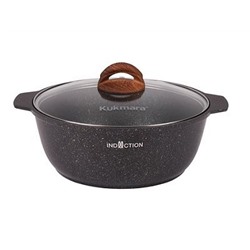 Кастрюля-жаровня 4л со стеклянной крышкой, АП линия Granit Ultra Induction (original) жгои41а