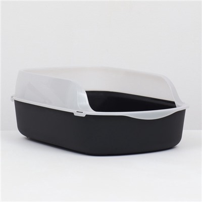 Туалет с бортом, 50×35×18 см, черный