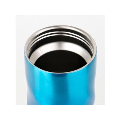 Термокружка Мастер К «Спираль», 500 мл, 7.8×22 см, сохраняет тепло 8 ч, нержавеющая сталь, голубая