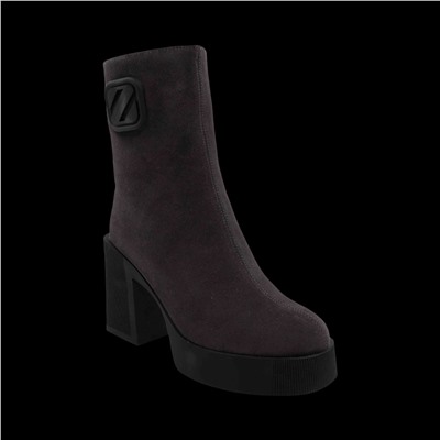 Ботинки из натуральной кожи на меху РА 20-3 темно фиолетовые