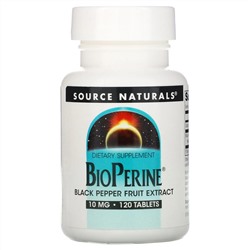 Source Naturals, BioPerine, 10 мг, 120 таблеток