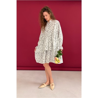 Платье  PUFF059/07/Белый, черный