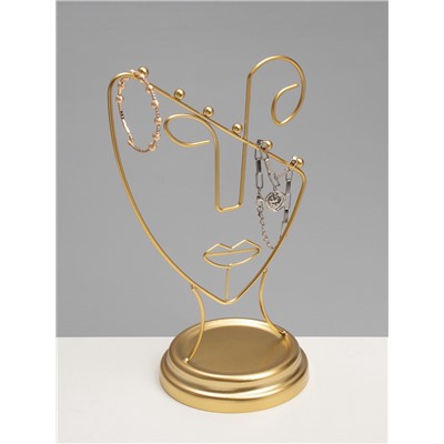 Подставка для украшений «Пол-лица», металл под золото, h=26, d=13