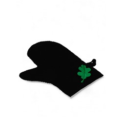 Рукавица для бани с аппликацией «Дубовый лист», полиэфир, чёрный