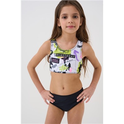 Комплект для девочек: купальный костюм трикотажный, шорты текстильные плавательные PLAYTODAY, 1244190