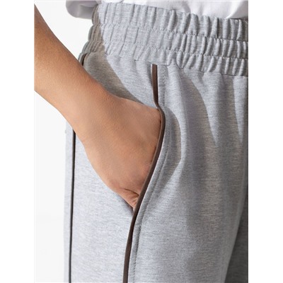 Прямые брюки с лампасами из эластичного футера двухнитки без начеса