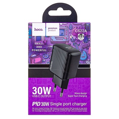 Адаптер Сетевой Hoco CS22A Value PD Type-C 30W (black)