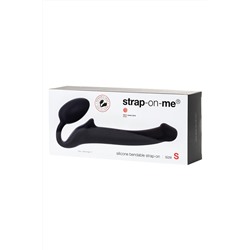 Черный безремневой страпон Silicone Bendable Strap-On - size S