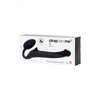 Черный безремневой страпон Silicone Bendable Strap-On - size S