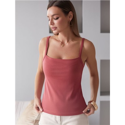 Топ с двуслойной зоной бра на бретелях из хлопка