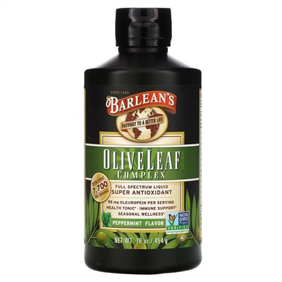 Barlean's, Комплекс из листьев оливы, вкус перечной мяты, 454 г (16 унций)