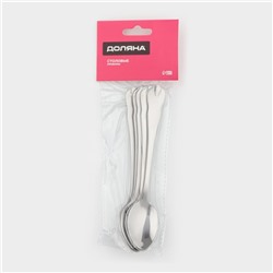 Набор чайных ложек Доляна «Капля», 15 см, 6 шт., нержавеющая сталь, серебристый