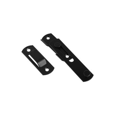 Шпингалет накладной ТУНДРА, прямой, 100 мм, черный