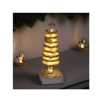 Фигура деревянная «Ёлочка», 30×10×10 см, 35 LED, батарейки AAx2 (не в комплекте), свечение теплое белое