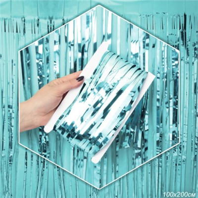 Дождь занавес 100x200 см серо голубой / NGA-17 /уп 10/300/для фотозоны на клейкой ленте