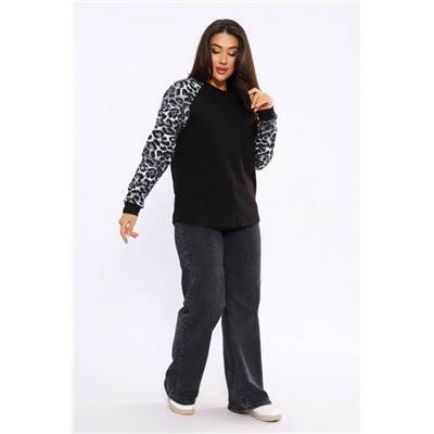 Женский свитшот леопард реглан 2025-2 (Черный_леопард)