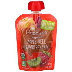 Happy Family Organics, Happy Kid, Organic Apple, Beet, Strawberry & Kiwi, 4 Pouches, 3.17 oz (90 g) Each