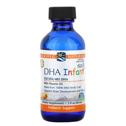 Nordic Naturals, Докозагексаеновая кислота (ДГК) с витамином D3 для младенцев, 60 мл (2 жидкие унции)