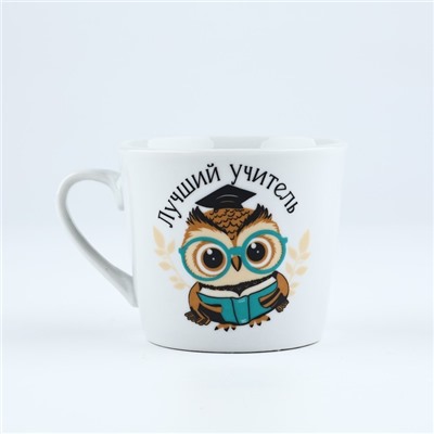 Кружка с ложкой керамическая «Лучший учитель», 180 мл