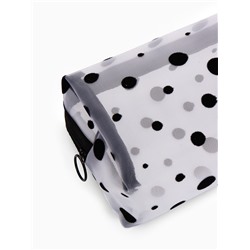 Косметичка женская DOT, с рисунком, сетка, на молнии, белая