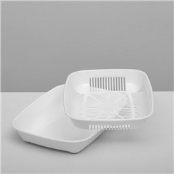 Туалет округлый с сеткой 33.5×25×6 см, белый