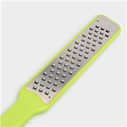 Тёрка для сыра с ручкой Доляна Brighty, 31.5×4.5×1.2 см, 301 сталь, крупная сетка, салатовая