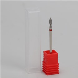 Фреза алмазная для маникюра «Пламя», мелкая зернистость, 2.3×5 мм, в пластиковом футляре