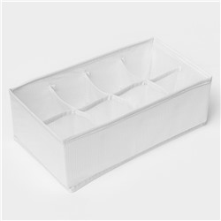 Органайзер для хранения белья LaDо́m, 8 ячеек, 28×16×10 см, белый