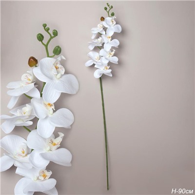 Цветок искусственный Орхидея белая 90 см / RF-1565 /уп 360/7 цветков