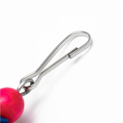 Игрушка для птиц, мячики такрау с колокольчиком и бусинам, микс цветов