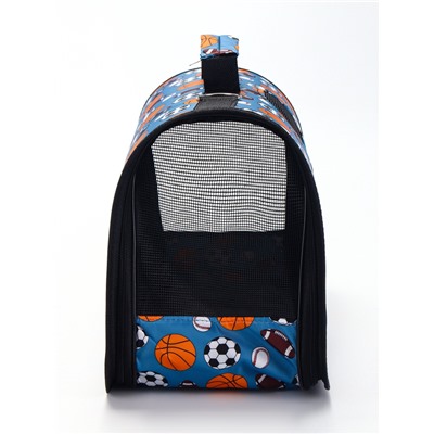 Сумка - переноска для животных «Спорт», размер M, 40×21×27 см, голубая