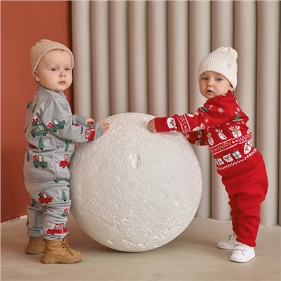 Костюм детский (джемпер, штаны) вязаный «Крошка Я» Xmas, рост 86-92 см